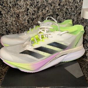 Adidas Boston 12 Women’s White & Neon Green Running Shoes